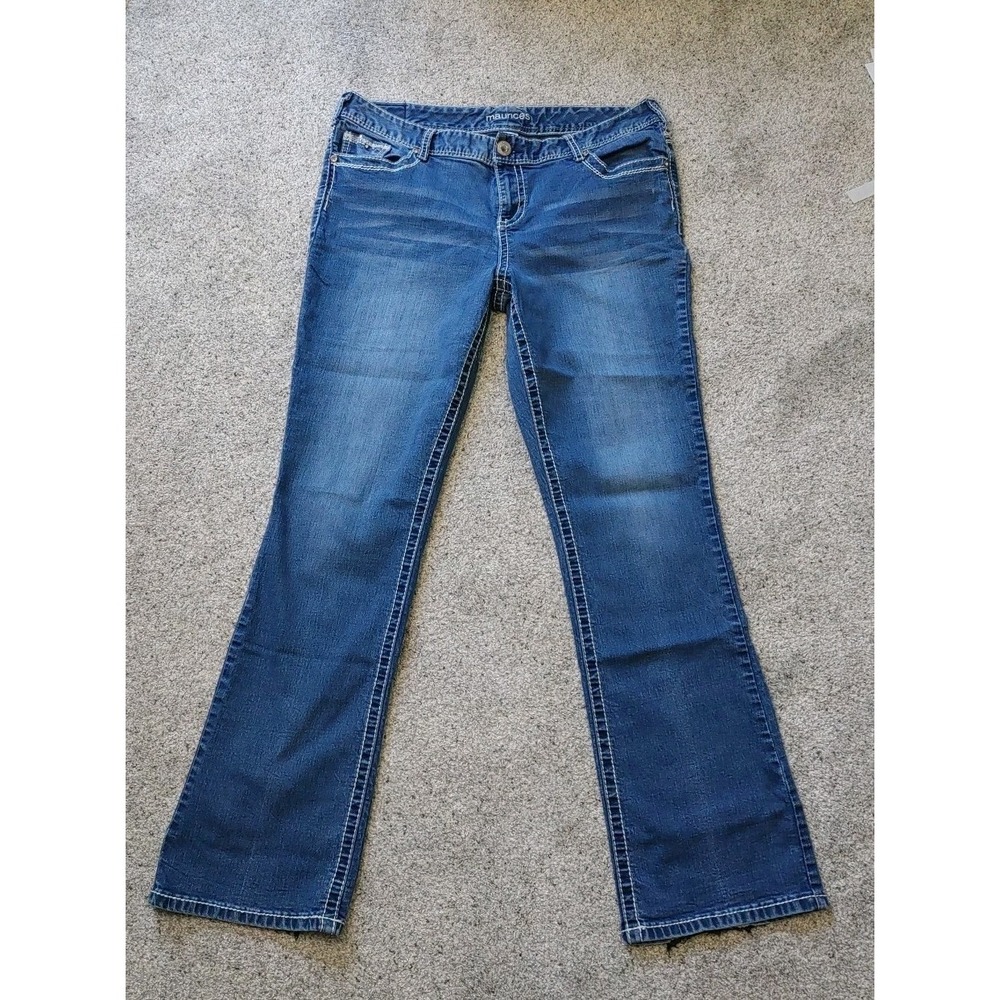 Maurices Minnie Bootcut Women's Jeans  Embellished Pock Medium Wash Denim S15/16